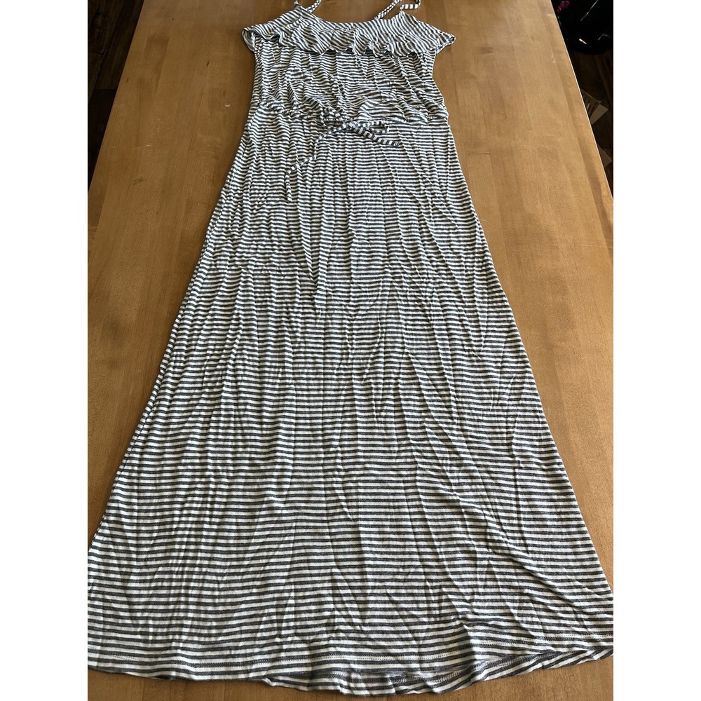Soft Joie Women's Boxer Stripe Jersey Maxi Dress Size XS Black White Comfortable